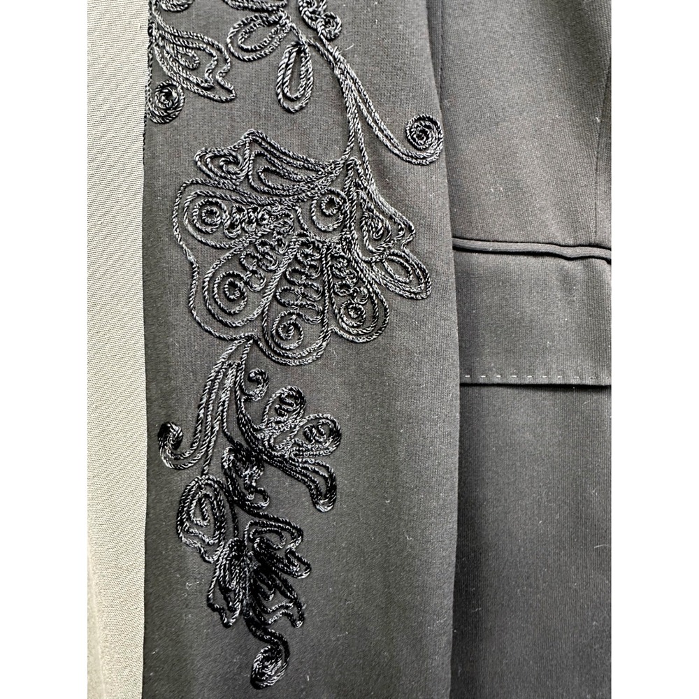 Coldwater Creek Embroidered Sleeve Black Blazer Jacket Women's Size‎ 12 - Picture 4 of 13
